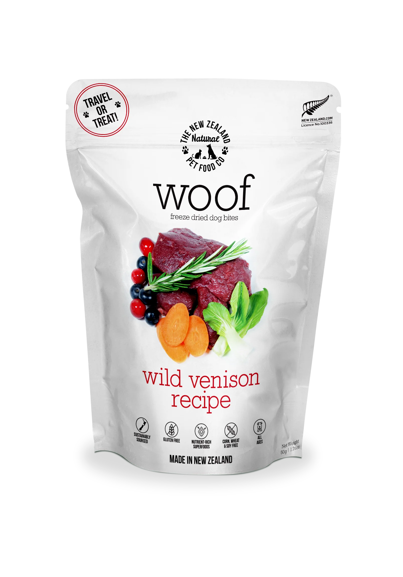 New Zealand Woof Wild Venizon Freeze Dried Dog Bites