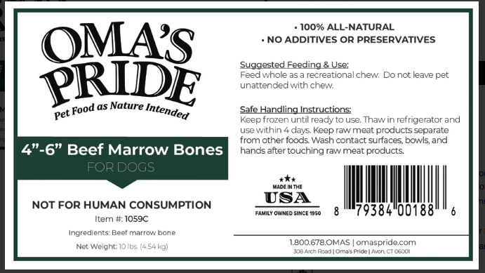 Beef Marrow Bones 4-6 inch