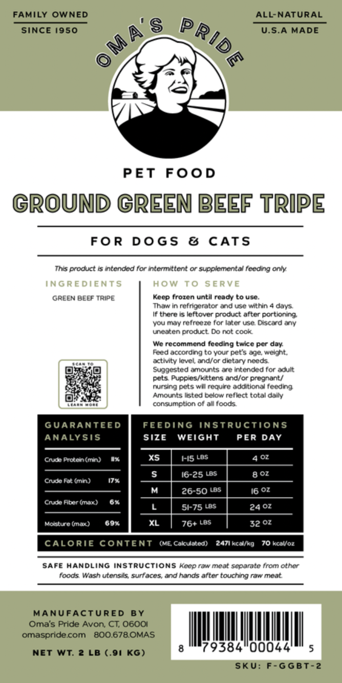 Ground Green Beef Tripe