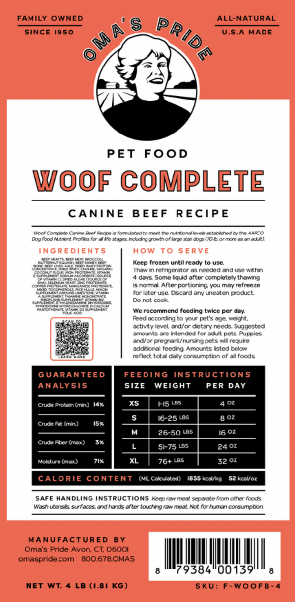 Woof Complete Canine Beef Recipe